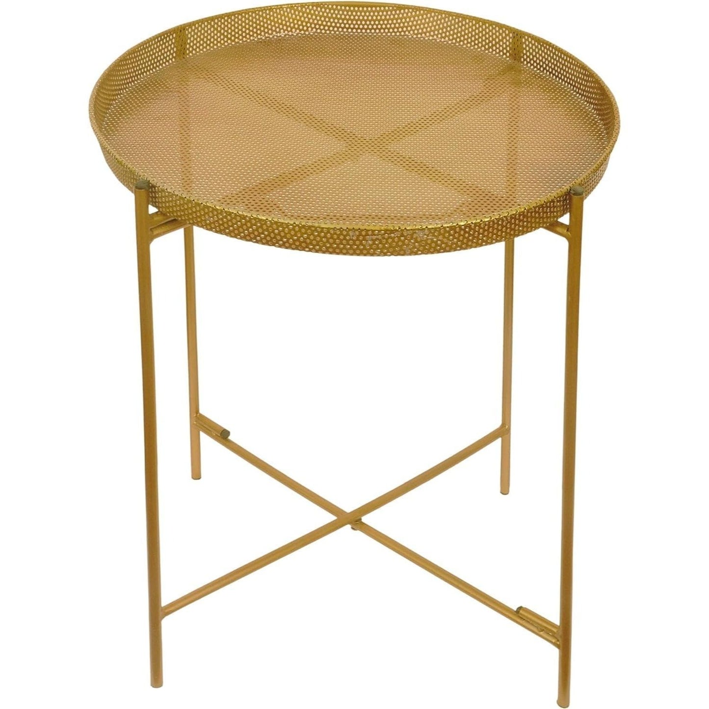 Trendi® Round/Metal Folding/Side Table Tray Top Light/Portable/Coffee/Night Stand