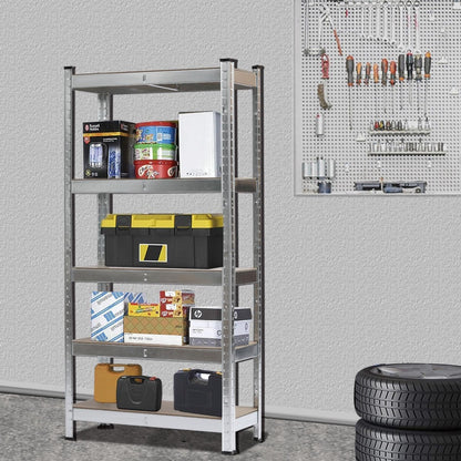 5 Tier Metal Shelving Unit, Heavy Duty Garage Shelving Units, Racking Shelving for Warehouse Workshop Office 148*75*30cm