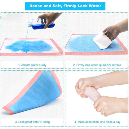 Puppy Training Pads, Enhanced Absorbent Plush Pee Pads Made From Non-Woven Fabric, for Dogs And Cats, Suitable for Large Breeds, 50 pcs, Pink