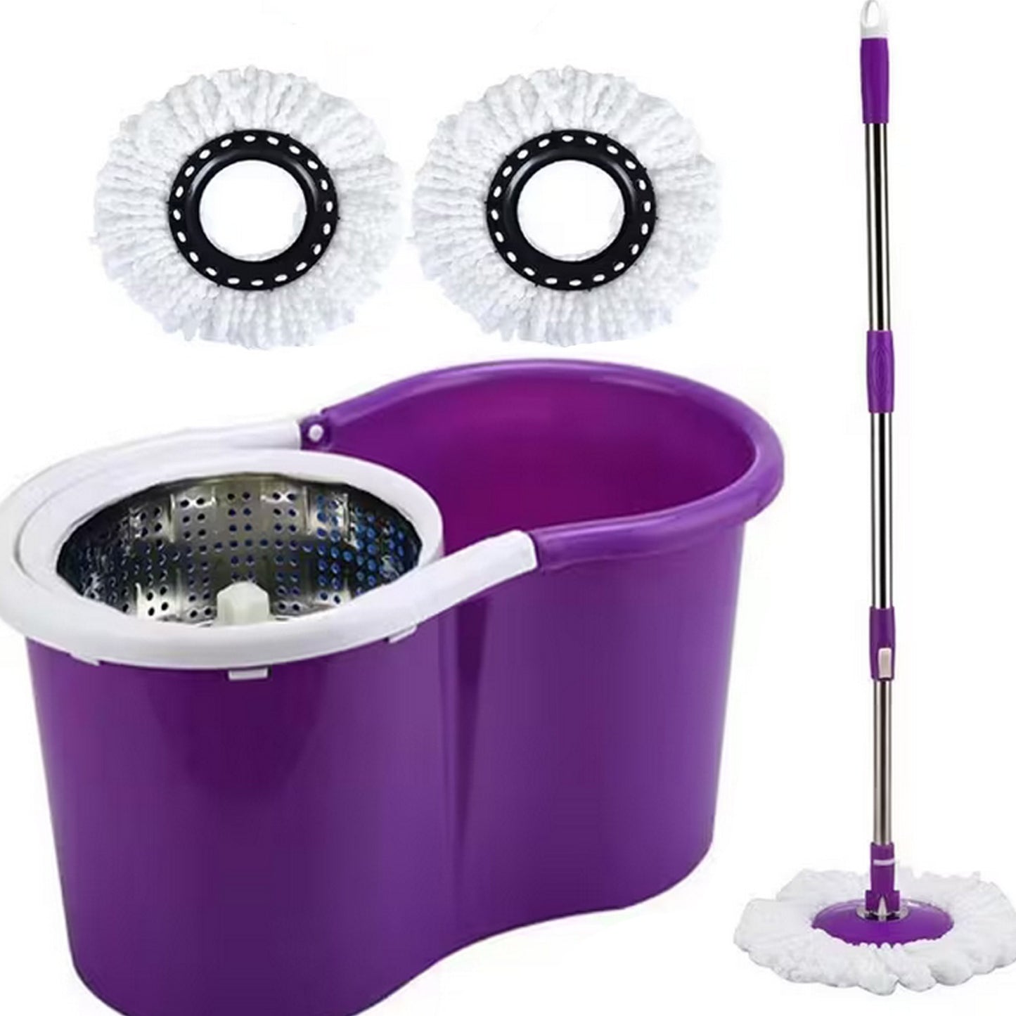 Etrendz 360° FLOOR MAGIC SPIN MOP BUCKET SET PREMIUM ROTATING DRY HEADS WITH 2 HEADS