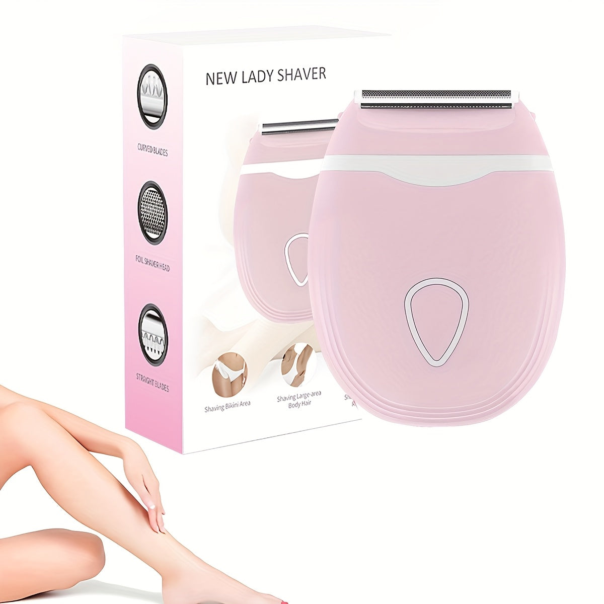 Electric Shaver for Women, Electric Razor Bikini Legs Underarm Public Hairs Portable Trimmer, Wet And Dry Use(No Batteries)