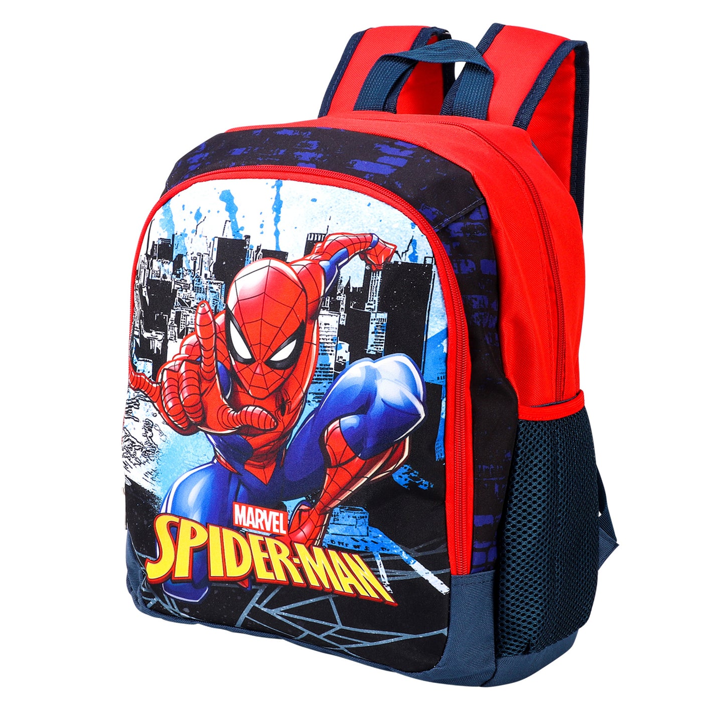 Spider-Man Kids Childrens Large Premium Backpack School Rucksack Travel Bag with side mesh pocket and front zipped pocket