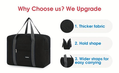 Lightweight Underseat Weekend Tote Bag for Men & Women - Durable Overnight Travel Holdall with Shoulder Strap, Spacious Interior, Easy-Clean Fabric & Reinforced Stitching - Must-Have Carry-On Gift for Holiday Travel, 2025 Christmas Gift