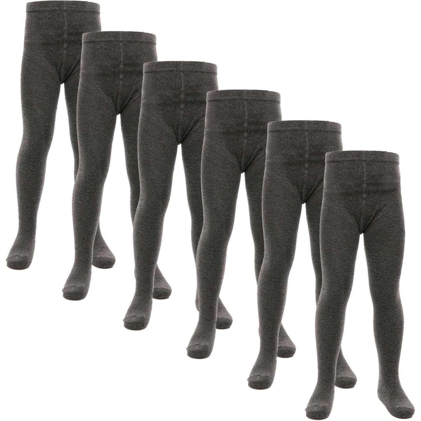 3 / 6 / 12 Pack Girls Tights for School and Everyday Wear 3-12 Years, Comfortable, Stretchy, Breathable Tights for Girls in Black Grey School Tights
