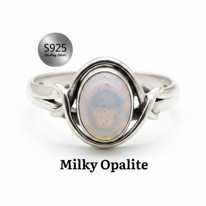 925 Sterling Silver Natural Gemstone Designer Ring~ Natural Gemstone Ring ~ Amethyst, Labradorite, Rainbow Moonstone, Carnelian, Malachite, Gift For Birthday