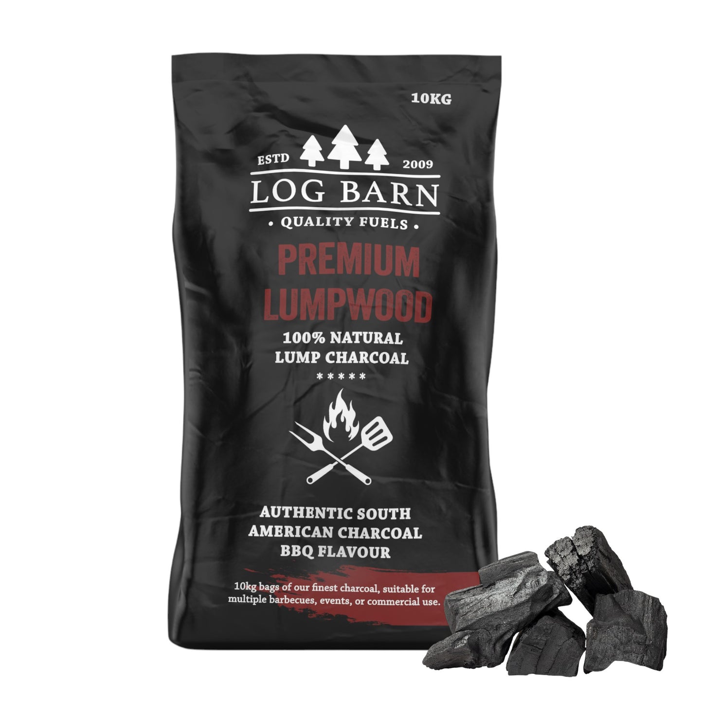 Log-Barn 10Kg Restaurant Grade Cooking Lumpwood Charcoal Bag