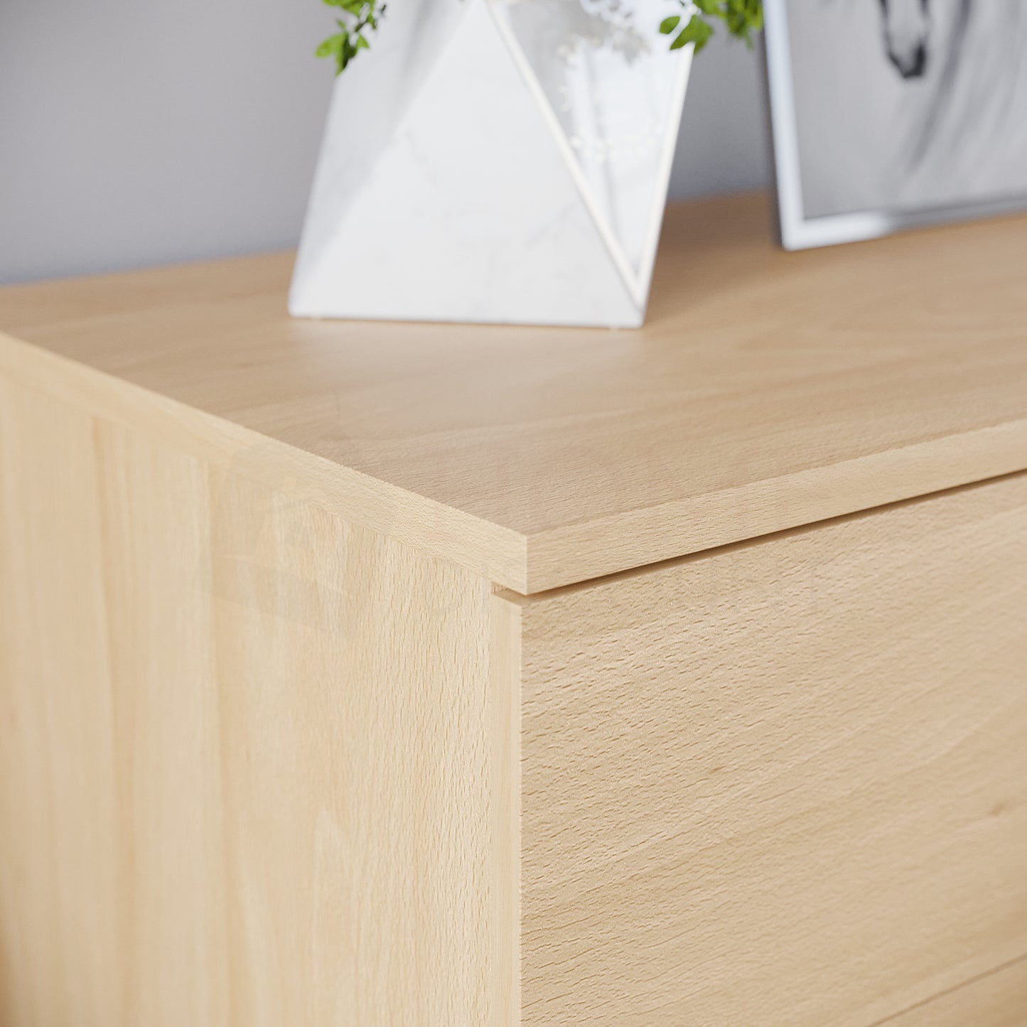 Chest of Drawers, 5 Drawers Chest of Drawers Dresser With Metal Handles and Runners Unique Anti-Bowing Drawer Support Spacious Bedroom Furniture, Available in White, Black, Grey, Pine Storage Furniture
