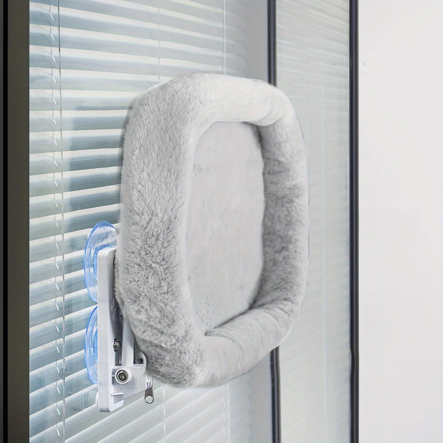 Foldable Cat Window Hammock Perch, Cat Window Bed with Powerful Suction Cup up to 18kg, Reversible Washable Cover Cat Hammock for Indoor Cats, Grey 52x30cm or 60x30cm