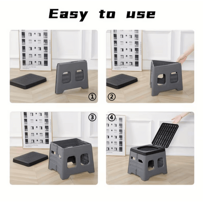 Portable Folding Emergency Toilet with Lid - Ideal for Camping, Hiking & Car Travel | Durable Material, Portable Toilet for Camping
