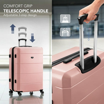 28 Inch Large Suitcase Lightweight ABS Hard Shell with TSA Lock & 4 Spinner Wheels - 75x49x29cm Check-In Luggage, Water-Resistant, UK Stock