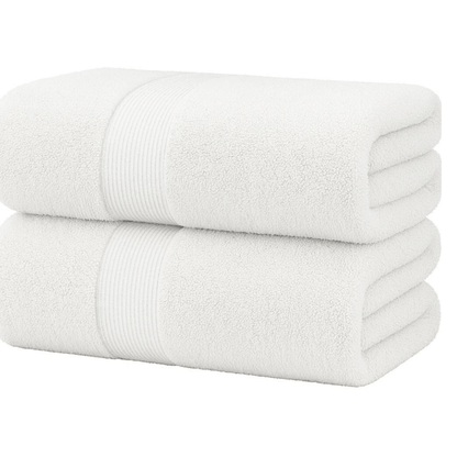 Pack of 2 Cotton Bath Sheets (75×145 cm), Soft, Absorbent & Machine Washable, Ideal for Bathroom, Gym or Daily Use
