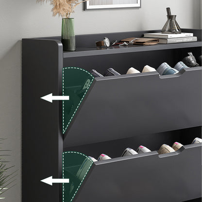 Shoe Cabinet with 2-Drawers, Storage Shoe Rack Organizer with Cut-out Handles, Entryway Hallway Furniture