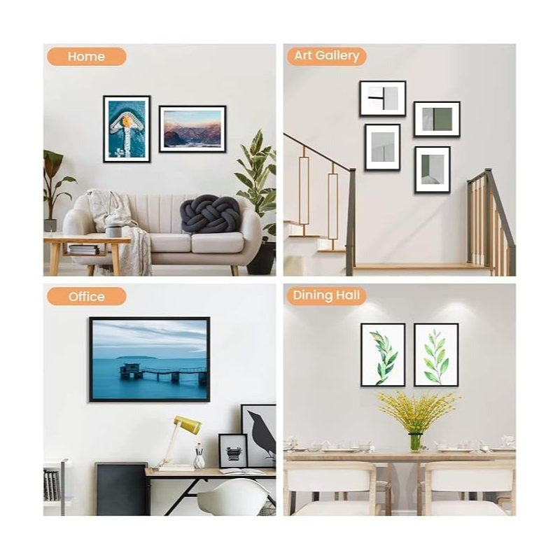 DECORO A2 Black Photo Frames,Picture Frame, Poster Frames, Black Photo Frame, A2 ( 42x59.4) cm Photo Frames, Picture Frame Wall Hanging Perfect Christmas Gift for Parents Kids Couples Friends and Family