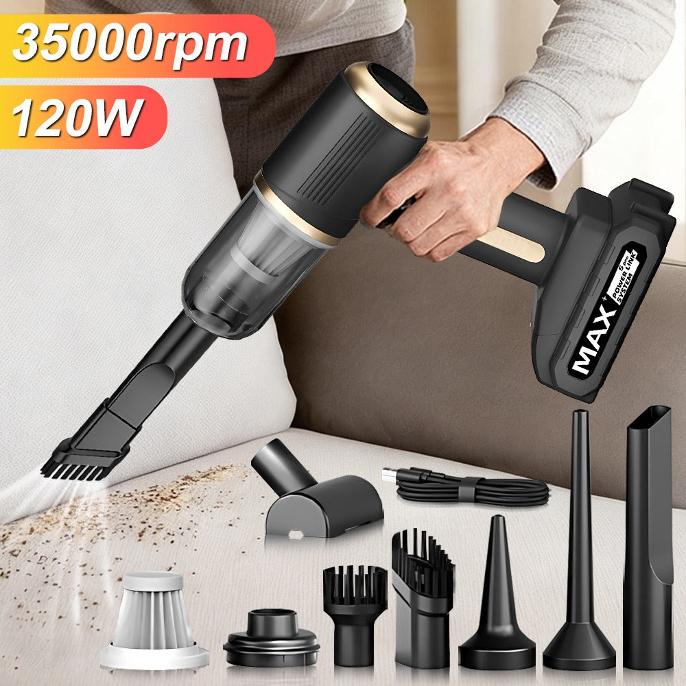 4-in-1 Cordless Vacuum Cleaner & Air Pump with Brushless Motor – Portable High-Power Blower for Car Interior, Pet Hair, Keyboard & Home – Gift for Car Owners & Pet Parents