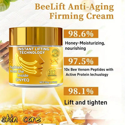 [Instant Face Lifting & Firming Cream] - Bee Venom Cream, Bee Venom Instant Lifting Cream, Firms from Within in Two Minutes, Instantly Tightens and Smooths Skin, Firms Skin and Improves Elasticity, Contains Collagen, Bee Venom, and Retinol