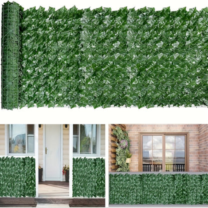 Artificial Ivy Privacy Fence Screen Panel 3m Roll Balcony Garden Wall Trellis Faux Hedge Leaf Outdoor Indoor Decor Green with Ties