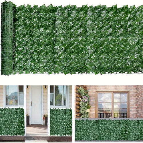 Artificial Ivy Privacy Fence Screen Panel 3m Roll Balcony Garden Wall Trellis Faux Hedge Leaf Outdoor Indoor Decor Green with Ties