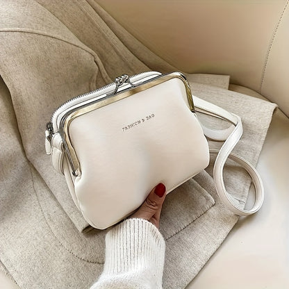1pc Elegant Crossbody Bag with Adjustable Strap - Multi-Layer Handbag Suitable for Casual & Dressy Occasions, Zipper Closure, Spacious for Phone/Tablet, Versatile Carry (Diagonal/Waist)