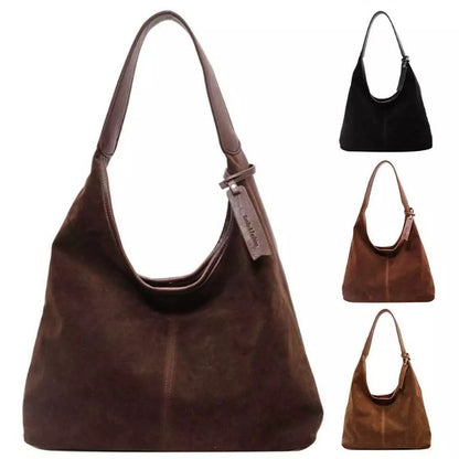 Women'S Suede Shoulder Bag Slouchy Tote Bag Large Capacity Purse for Work Travel