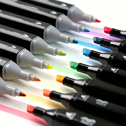 160/178 Colours Dual-Tip Marker Set with Sketchbook. Start Your Artistic Journey! Professional, Non-erasable Markers, Ideal for Art, Office, Study And Holiday Gifts