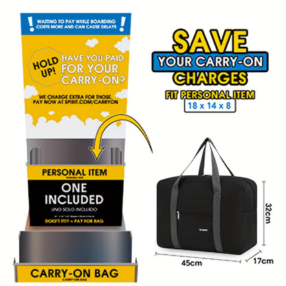 Lightweight Underseat Weekend Tote Bag for Men & Women - Durable Overnight Travel Holdall with Shoulder Strap, Spacious Interior, Easy-Clean Fabric & Reinforced Stitching - Must-Have Carry-On Gift for Holiday Travel, 2025 Christmas Gift