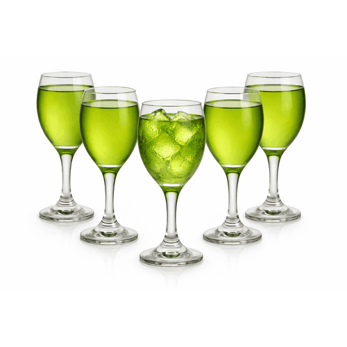 Set of 6 Glass Water Goblets - 10oz Stemmed All-Purpose Wine Glasses | Clear Glass Juice & Soda Chalice Duo | Dishwasher Safe Elegant Glassware for Home Kitchen & Formal Dining