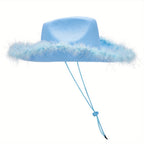 Feather Cowboy Hat with 32cm*42cm*18cm, Women's Eighteen Styles - product gallery image 5