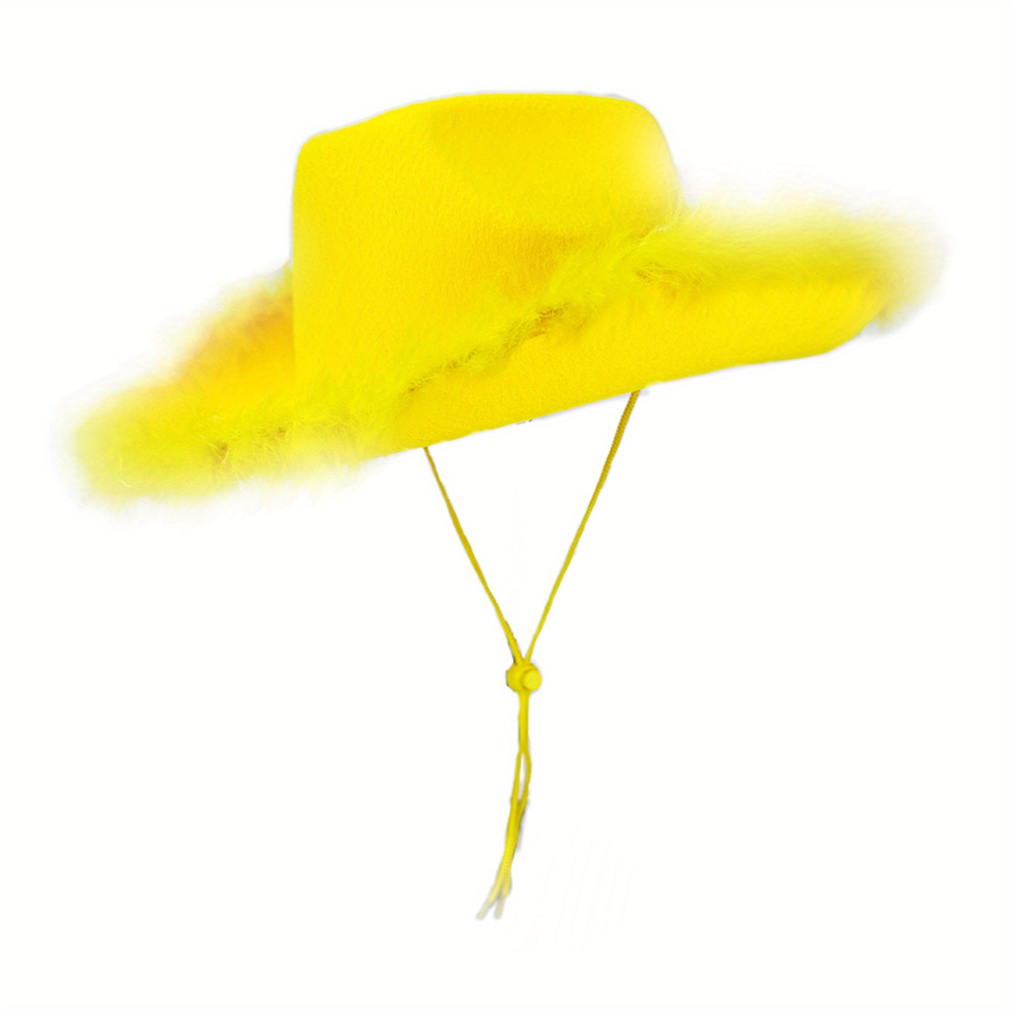Feather Cowboy Hat with 32cm*42cm*18cm, Women's Eighteen Styles - Yellow 3, 32cm*42cm*18cm option