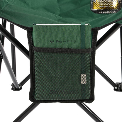Taylor & Brown Set of 2 Lightweight Folding Camp Chair - Portable Chairs with Cup Holder, Side Pocket and Bag Perfect for Camping, Festivals, Garden, Fishing, Beach and BBQs, Camping Chair