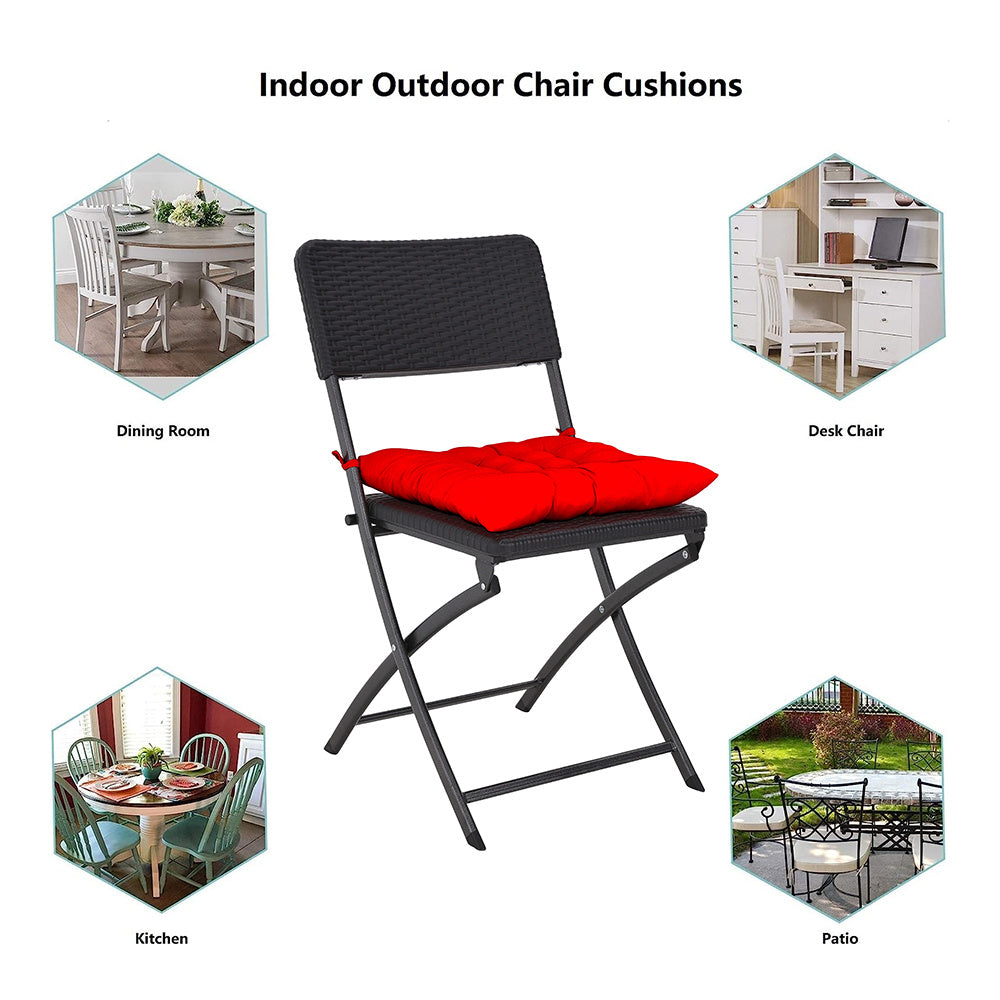 4pcs Solid Coloured Chair Cushions - Machine Washable and Durable, with A Knitted Design for Comfort and Support, Suitable for Garden, Dining and Office Chairs 40*40*5 Cm, Multi-colour Choice