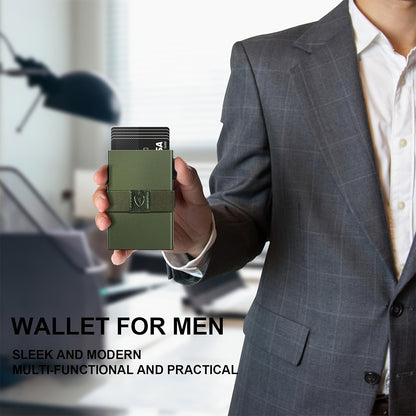 Compact Card Holder Designed for 12 Cards, Featuring RFID Protection And a Metal Construction. This Small Anti-Theft Case Includes a Sliding Ejector Button for Easy Access to Your Bank And Credit Cards, Made from Aluminum