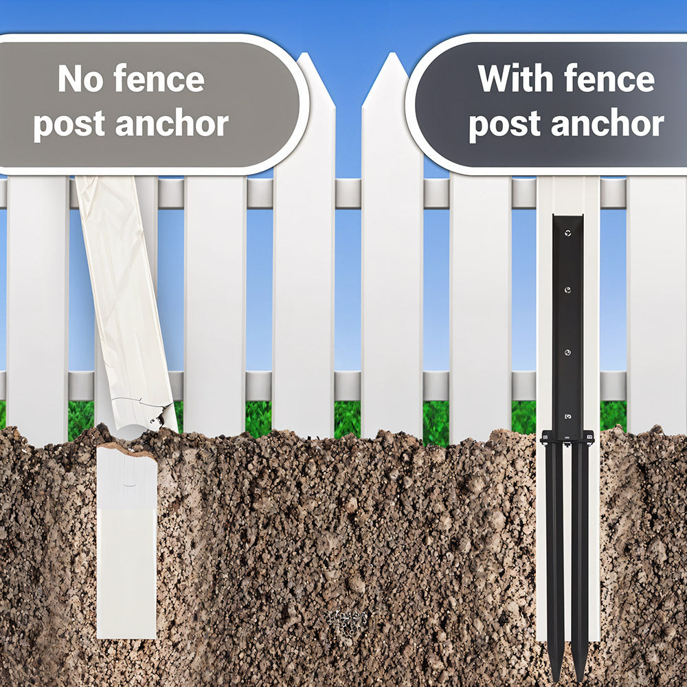 Fence Post Anchor with Metal, Steel Anchors Heavy Duty Ground Spikes - product gallery image 6