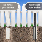 Fence Post Anchor with Metal, Steel Anchors Heavy Duty Ground Spikes - product gallery image 6