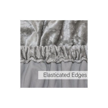Elegant Silver Grey Crushed Velvet Wrap Around Bed Skirt - 40CM Extra Deep Bedbase Cover for Bedroom Guest Room with Adjustable All Around Elastic for Easy Fit - Soft, Breathable, and Dust-Repelling