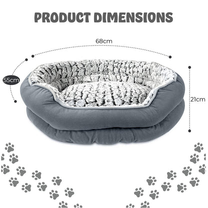 Dog Bed - Washable Rectangle Dog Beds, Anti-Anxiety, Soft Plush Non-Slip Bottom Pet Bed Mattress Mat Machine Washable