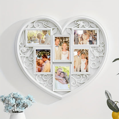 Heart Love Shaped Wall Decor Collage Picture Frame Family Photo Frame Bedroom