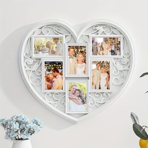 Heart Love Shaped Wall Decor Collage Picture Frame Family Photo Frame Bedroom