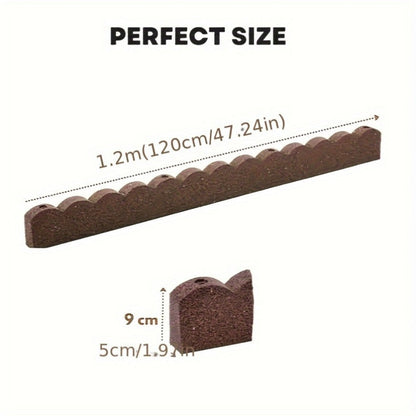 Rubber Garden Border Flexible Scalloped Edging 120cm Curved Lawn Flower Bed Path Separator Durable Weatherproof