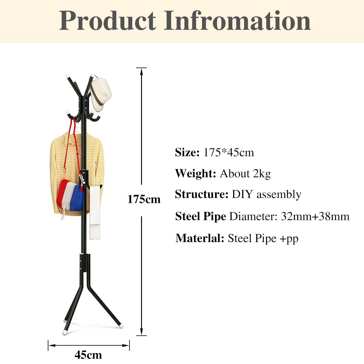 Coat Rack Standing Metal Hat Hanger 12 Hook for Jacket Umbrella Tree Stand Black Wheti Hat Coat Stand Jacket Umbrella Holder Hallway Floor Standing Coat Stand 14 Hooks Coat Hat Jacket Umbrella Floor Standing Rack Clothes Hanger