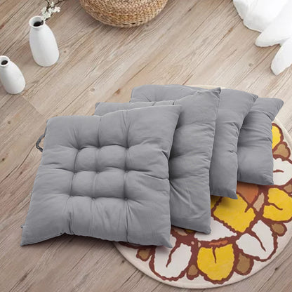 4pcs Solid Coloured Chair Cushions - Machine Washable and Durable, with A Knitted Design for Comfort and Support, Suitable for Garden, Dining and Office Chairs 40*40*5 Cm, Multi-colour Choice