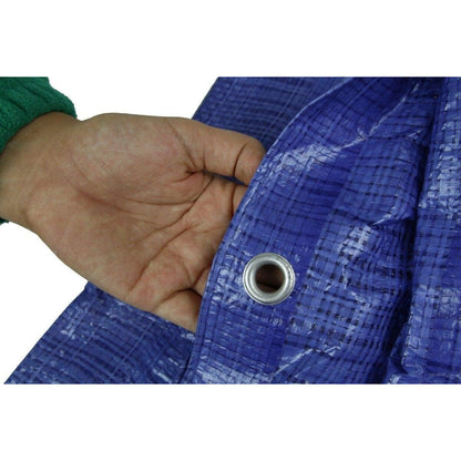 3x5m Blue Tarpaulin Waterproof Cover Trap Heavy Duty Waterproof Camping Sheet Cover 3 x 5 Metres