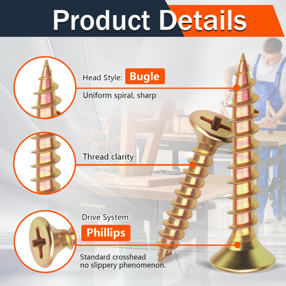 520pcs Countersunk Self-tapping Screw Set, M3.5/12/14/16/20/25/30/35mm Multi-size Specifications, Colorful Cross-head Design - Includes Screwdriver Bit, Multi-functional And Durable, Suitable for Industrial, Home, And Furniture Applications