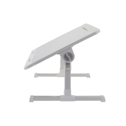 Foldable Laptop Desk with Hidden Storage & Non-Slip Tray – Dual-Angle Adjustable Height 29–42cm, Extra-Wide 60×40cm MDF Bed Desk for Study Home Office, Light Grey
