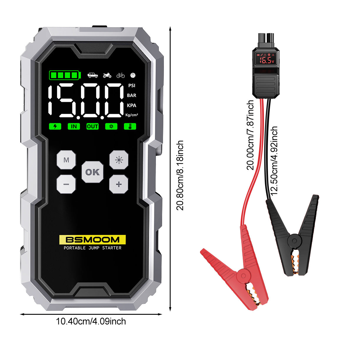 12V Car Jump Starter 9000A Peak Auto Battery Booster Pack Power Bank 21800mAh/26800mAh, Jump Box With LED Light LCD Screen (Up To All Gas Or 10, 0L Diesel Engine)