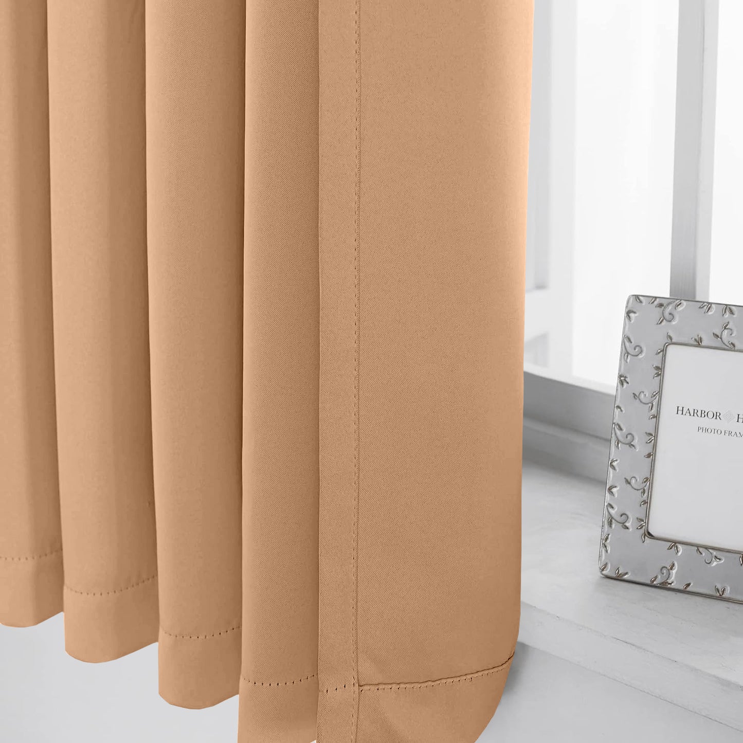 2pcs Premium Blackout Pencil Pleat Curtains – Heavy Duty Thermal Insulated Window Drapes with Matching Ties, Noise Reducing, Energy Saving & UV Blocking, Perfect for Bedroom & Living Room