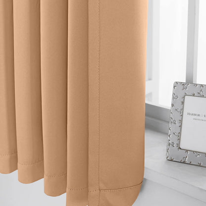 2pcs Premium Blackout Pencil Pleat Curtains – Heavy Duty Thermal Insulated Window Drapes with Matching Ties, Noise Reducing, Energy Saving & UV Blocking, Perfect for Bedroom & Living Room
