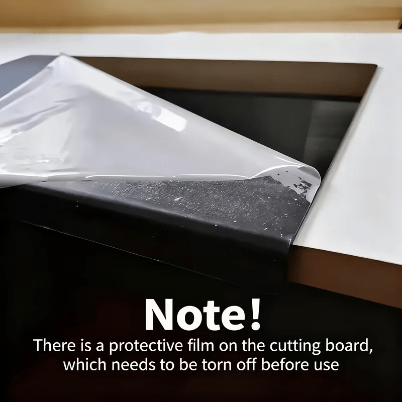 1pc Large Black High-Tenacity Cutting Board, Chopping Board, six non-slip pads, Prevents slipping caused by chopping or water stains for enhanced stability. Kitchen Home Restaurant, Countertop Protection Cutting Board, Fruit Cutting Board, Kitchen Utensil