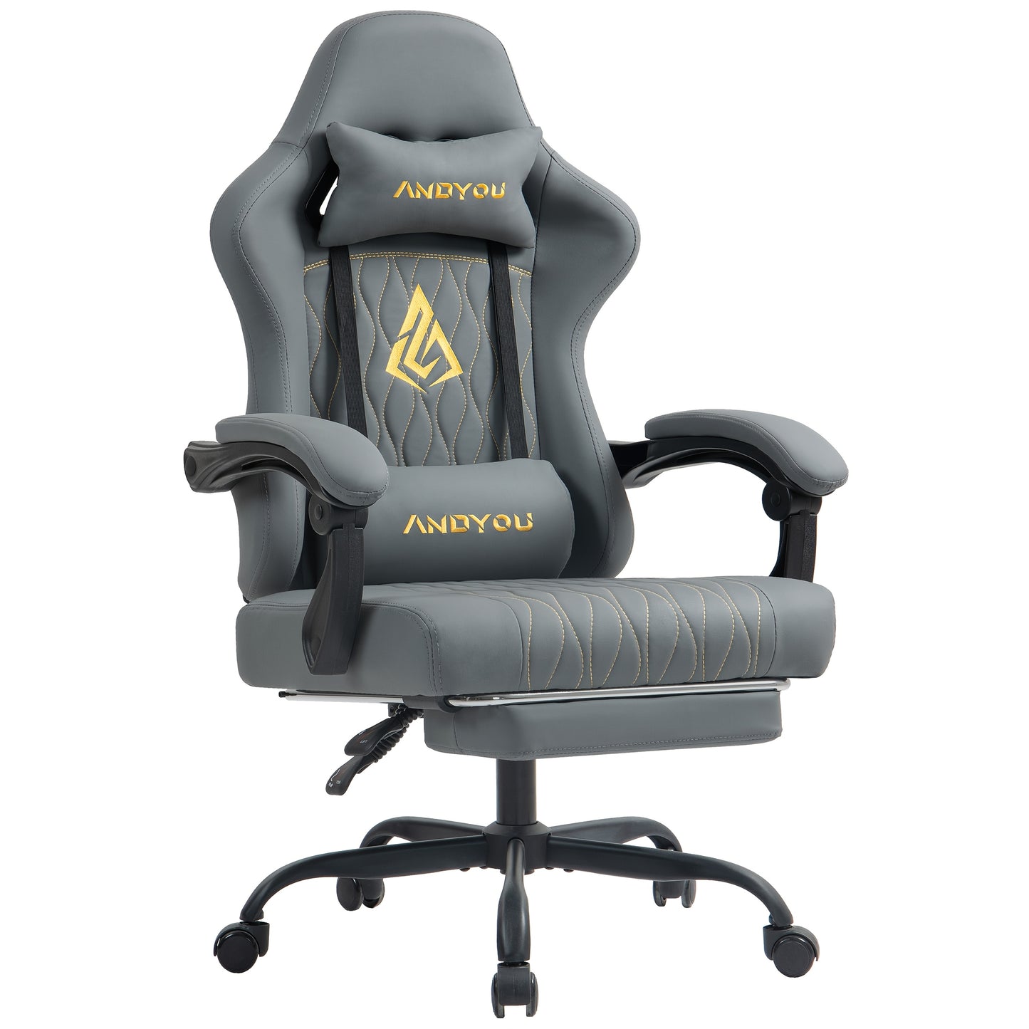 SYMINO Office Chair with Footrest, Ergonomic Office Chair, Adjustable Backrest, Comfortable for Work & Play, Black.