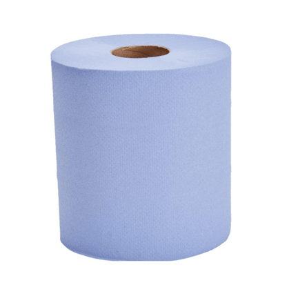 2 Blue Centrefeed Dispensers with 12 Blue Paper Rolls – Wall-Mounted Wiping & Drying Solution