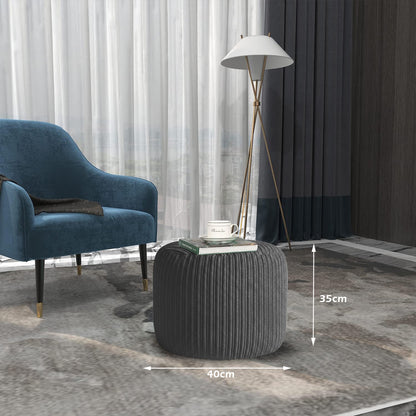 Jumbo Cord Footstool Pouffe, Round Shape Corduroy Bean Bag Ottoman Footrest for Lounge & Bedroom, Durable & Stylish Ergonomic Design